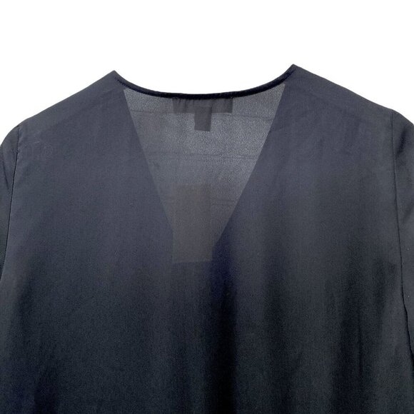 MICHAEL Michael Kors Womens Top Medium Black Blouse Logo Zip 3/4 Sleeve NWT - Picture 10 of 11